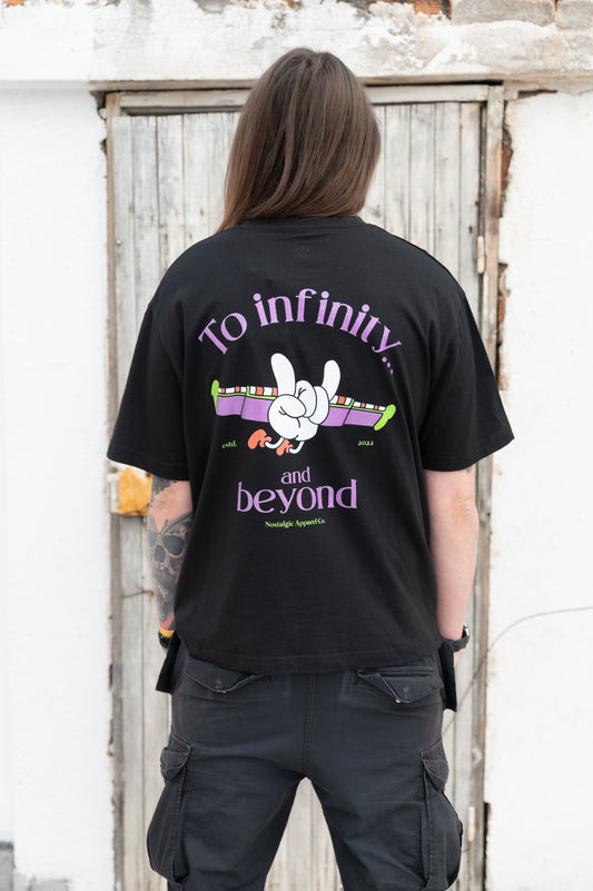 To Infinity & Beyond | Oversized Black Tee 🏷️