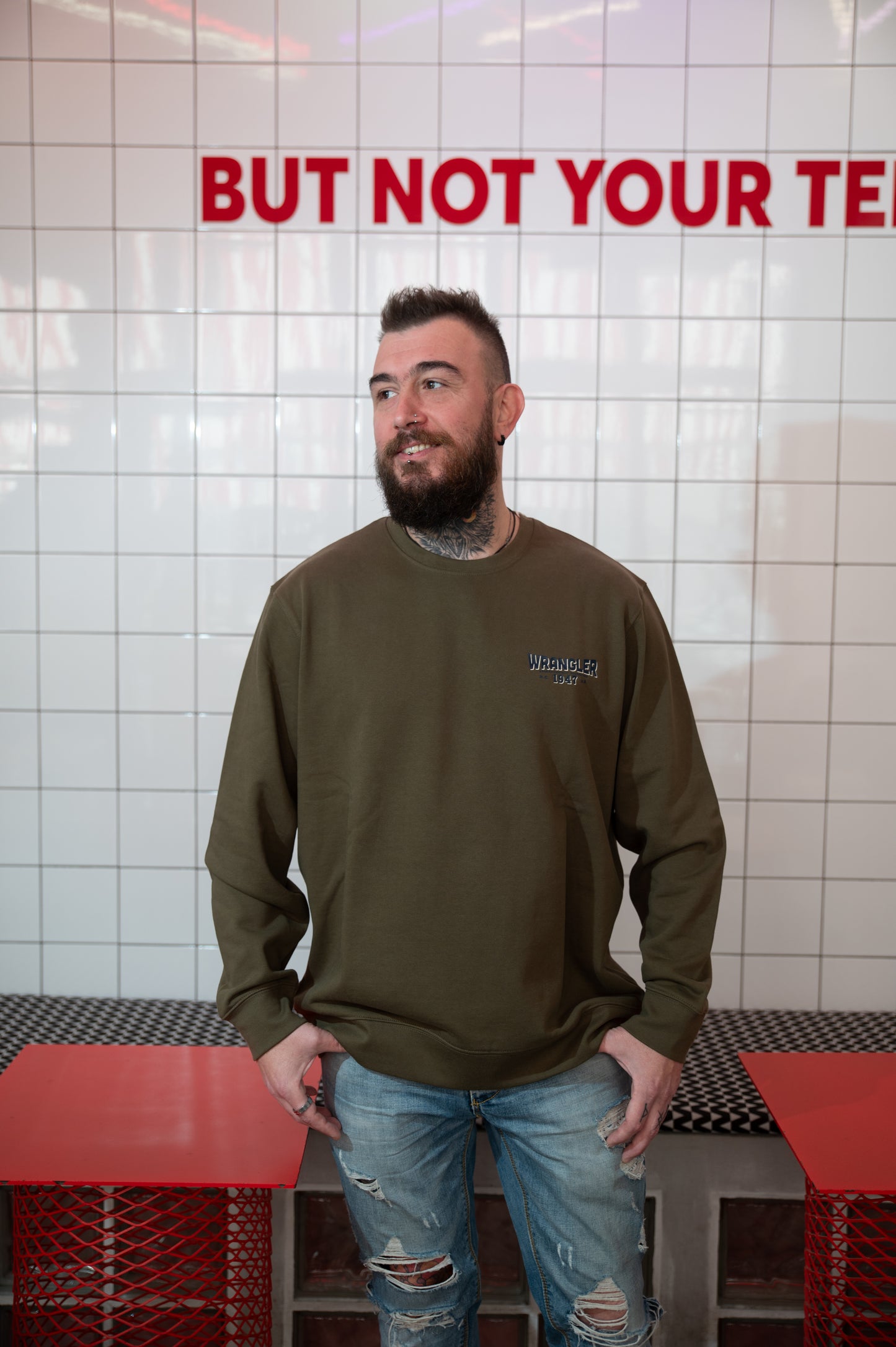 Wrangler Sweatshirt Ivy Green 🏷️