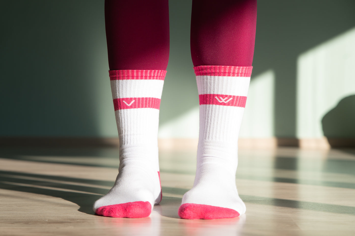 White Magenta Socks