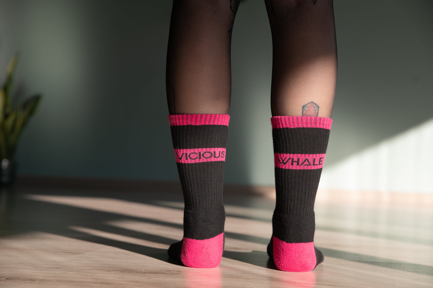 Black Magenta Socks