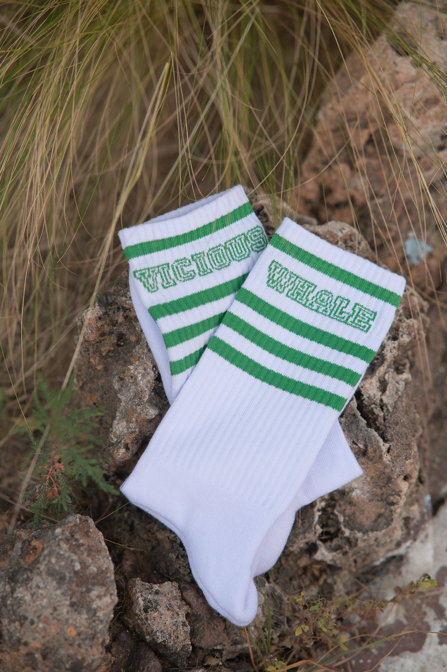 White Green Socks