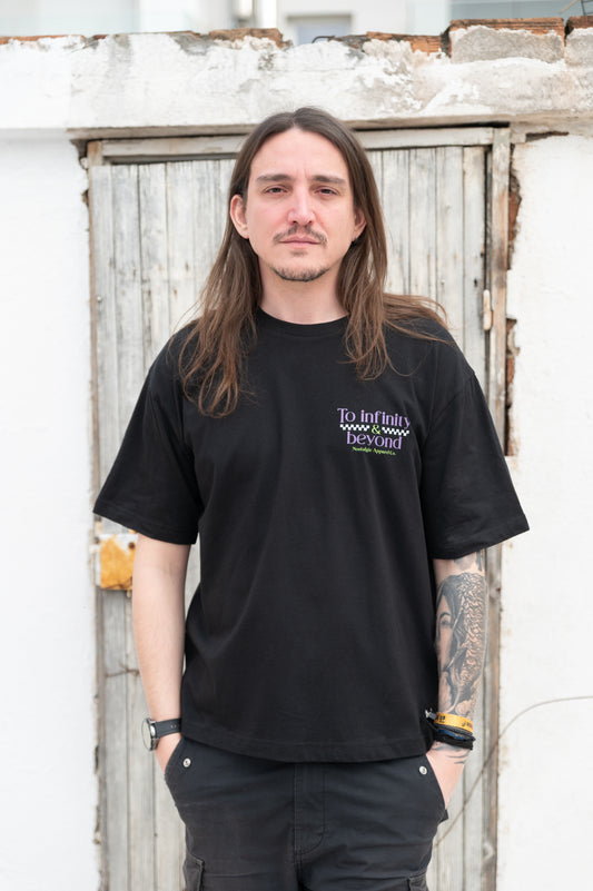 To Infinity & Beyond | Oversized Black Tee 🏷️